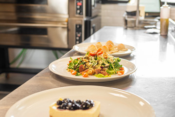 Delicious salads with fresh ingredients