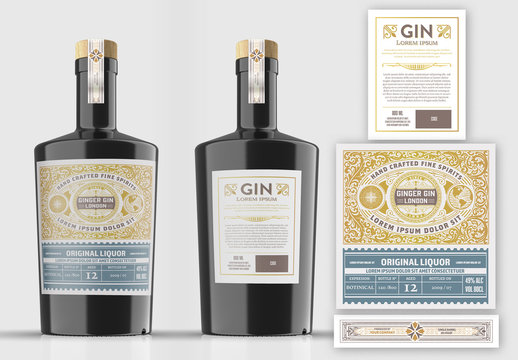 Vintage Liquor Bottle Packaging Layout&nbsp;