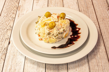 Spanish tapas of Russian salad