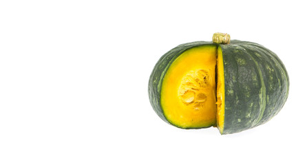 Green pumpkin isolated on the white background