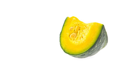 Green pumpkin isolated on the white background