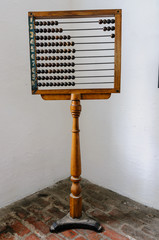 Old fashioned abacus in a 19th century classroom