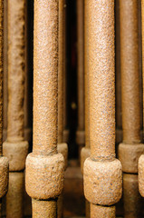 Rusty heat exchange pipes at a very old air conditioning system