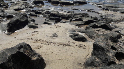 stone in the sand lanzarote
