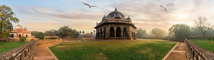 Isa Khan's Tomb Panorama, Humayun's Tomb Complex, India, Delhi