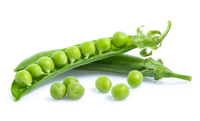 green Pea vegetable isolated on white background