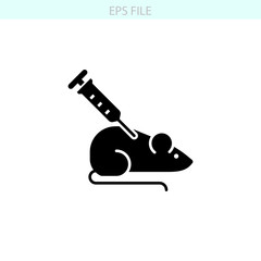 Laboratory rat experiment, Research icon. EPS vector file