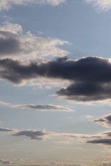 The evening sky after the rain. Spring sky with clouds.