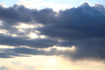 Fototapeta premium The evening sky after the rain. Spring sky with clouds.