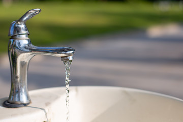 Water drop from faucet