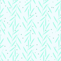 Seamless geometric pattern with bright stylized plants for your design. Vector stock pattern.