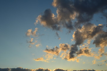 Late in the evening, we observe clouds.