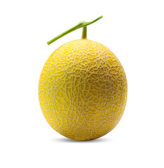 cantaloupe melon fruit isolated on white background