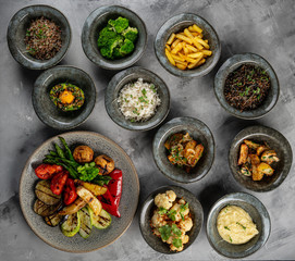 mix side dishes on the table