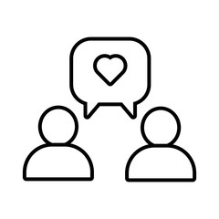 humans figures with heart solidarity line style