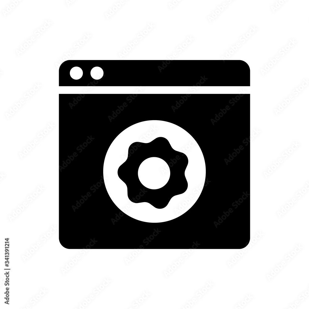 Poster browser setup icon. web page settings sign. line design.