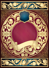 Golden ornate decorative vintage design