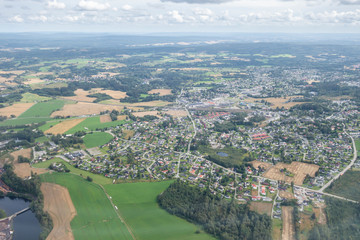 Obraz premium Aerial view of a city in Norway