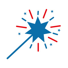 Isolated magic stick flat style icon vector design