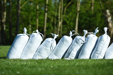 sac sable barrage intemperie plastique recyclage