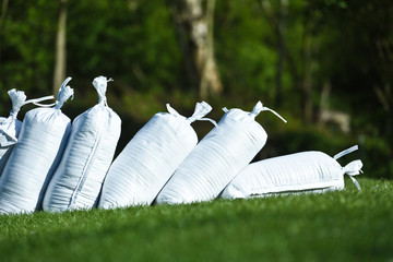 sac sable barrage intemperie plastique recyclage