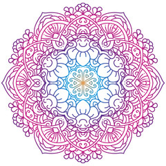 Vector round abstract circle. Mandala style. Decorative element, colored circular design element.