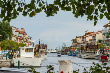 View of the little harbor of Grado, Gorizia, Italy, Europe