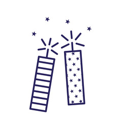 Isolated celebration firework line style icon vector design