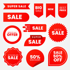 set of red sale stickers premium quality