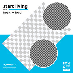 HEALTHY FOOD PROMOTION  DESIGN.  TEMPLATE COVER DESIGN. SALE BANNER TEMPLATE SET. VECTOR ILUSTRATION