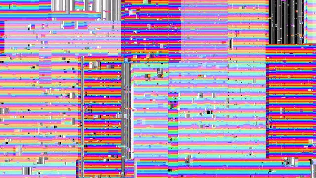 Glittering square shapes, glowing strobe light effect of big pixels, rainbow color scintillation, multicolored pillaging of computer screen, 8 bits video optical illusion background