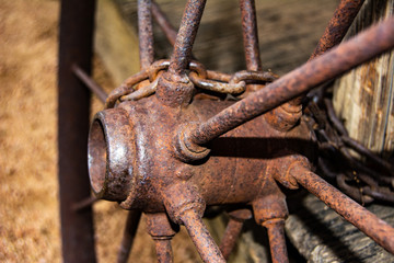 Chained Wagon Wheel Closeup