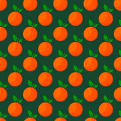 Orange fruit seamless bright art vector pattern - 341401064