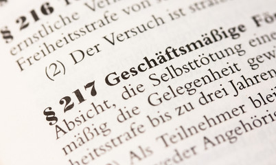 Gesetz zu &sect; 217 StGB Suizidhilfeverbot
