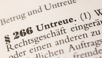 Obraz premium Gesetz § 266 StGB Untreue Strafgesetzbuch