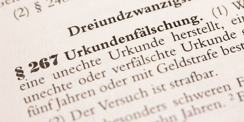 Vorschrift zu &sect; 267 StGB Urkundenf&auml;lschung Strafgesetzbuch