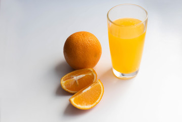 orange vitamins immunity and glass of juice
