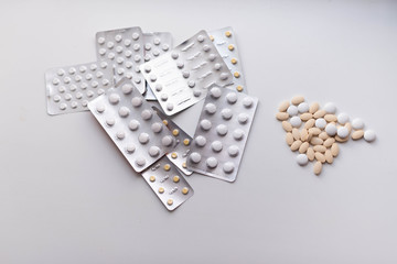lots of tablets and vitamins pill