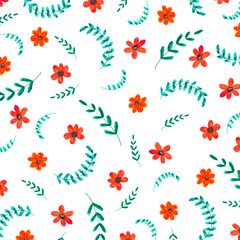 Floral Pattern In Watercolor