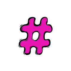 Hashtag sign icon vector illustration on white background