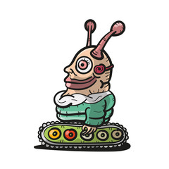 Cute Monster or Alien Symbol Isolated on White Background