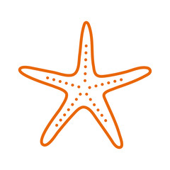 Isolated sea star line style icon vector design