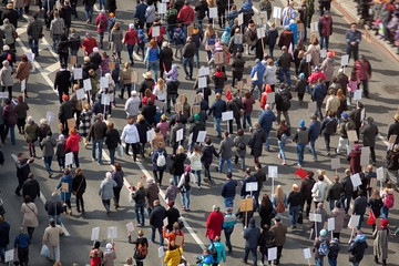 large crowd of people on the street.