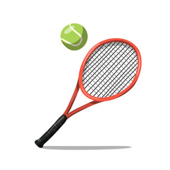 Tennis Racket Vector Icon Isolated on White Background
