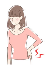 腰痛に悩む女性