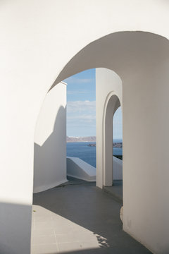 white arch in the greek island
