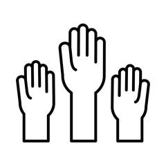 hands human solidarity line style