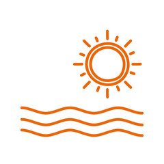 Isolated sun and sea line style icon vector design