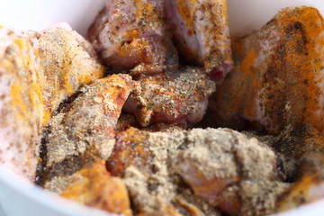 Raw Chicken Wings with Spices