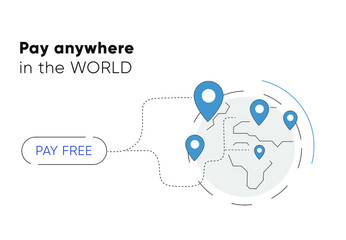 Pay another customer-anywhere in the world-for free. icon for an online wallet . The world , satellite address